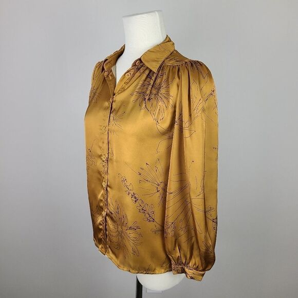𝅺bishop & Young Jaclyn Button Down Blouse in Citrine Floral Small - Picture 6 of 16
